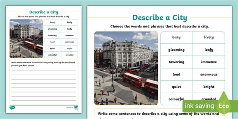 description of a city|ways to describe a city.